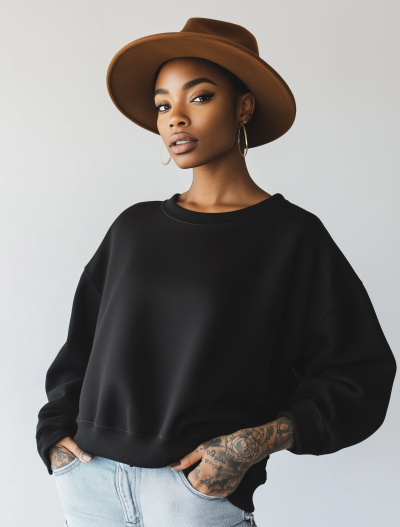 Vintage Black Sweatshirt Mockup