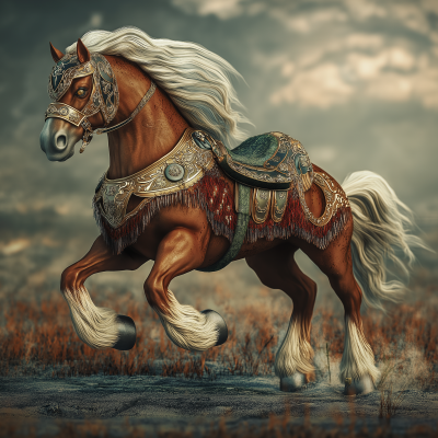 Fantasy Chestnut Warhorse