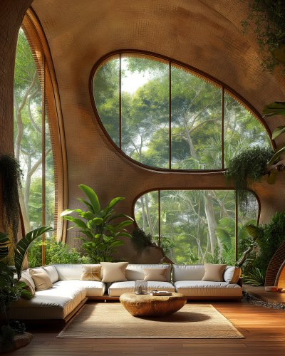 Tropical Jungle Living Room Design