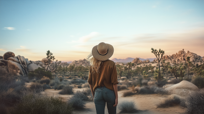 Desert Boho Landscape with Person