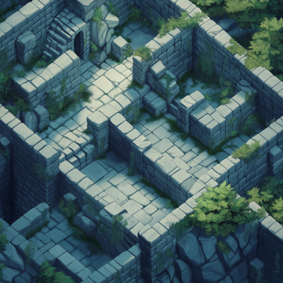 Isometric Labyrinth for Role-Playing Game