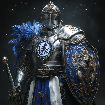 Medieval English Knight Inspired by Chelsea FC