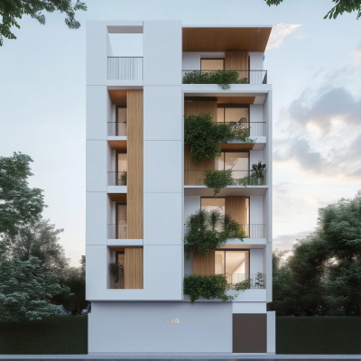 Modern White Apartment Building