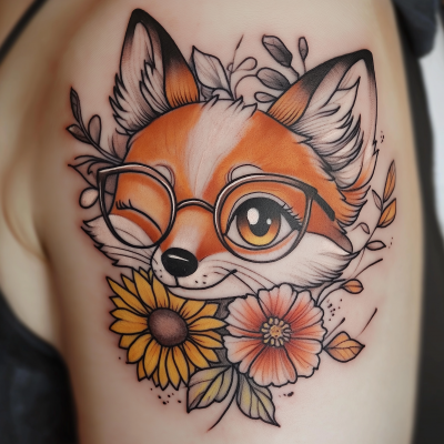 Cartoon Fox Tattoo