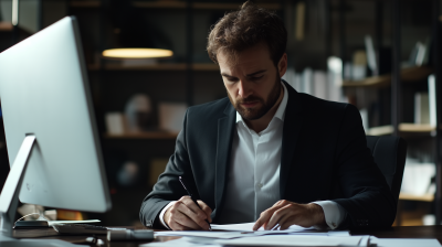 Working Man in a Suit in Office