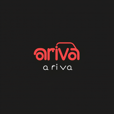 Minimalist Logo Design of ‘Ariva’ in Delivery Car Form