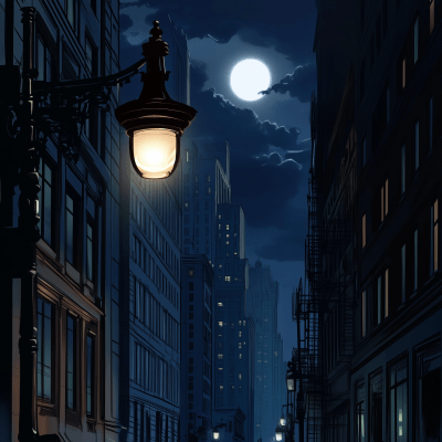 City Street Light at Night