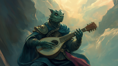 Dragonborn Bard with a Lute