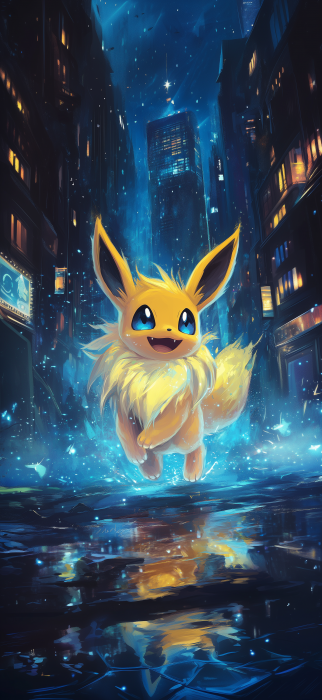 Cartoon Ghost-Type Pokémon and Cute Eevee Illustration