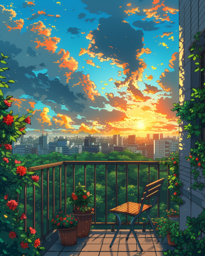 Balcony Sunset Cityscape