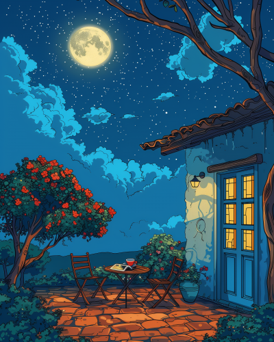 Moonlit Patio Escape