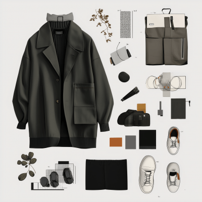 Minimalistic commuter outfit theme