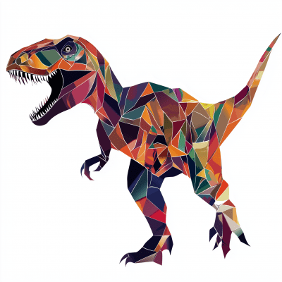 Geometric Tyrannosaurus Rex Silhouette