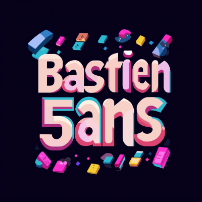 Bastien 5ans Video Game Logo