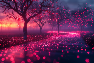 Neon Geometric Forest