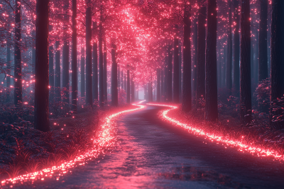 Neon Geometric Forest