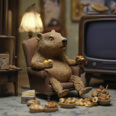 Lazy Groundhog in Claymation