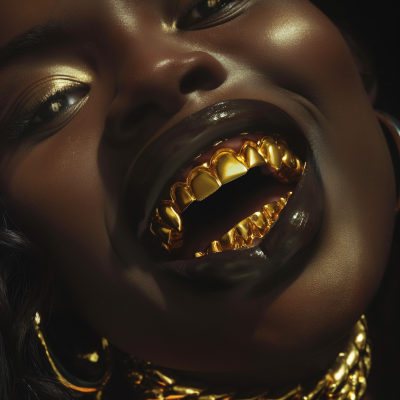 Black Vampire with Gold Fangs