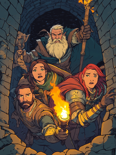 Dynamic DnD Adventure Illustration