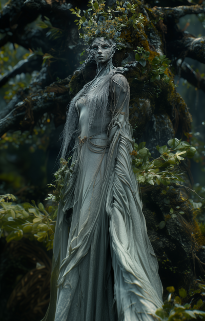 Female Stone Giant in Dark Fantasy Setting