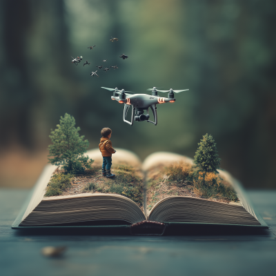 Child’s Drone on Top of a Book