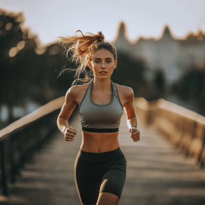 Woman Running Towards Camera