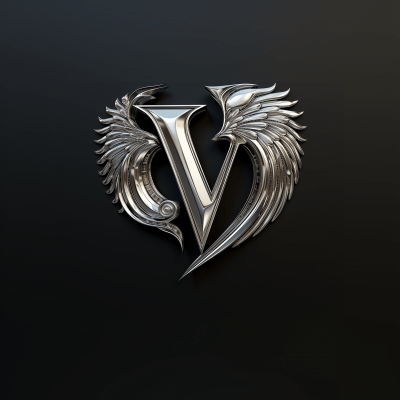 Chrome logo with ‘Venice Qin’ in Y2K design style