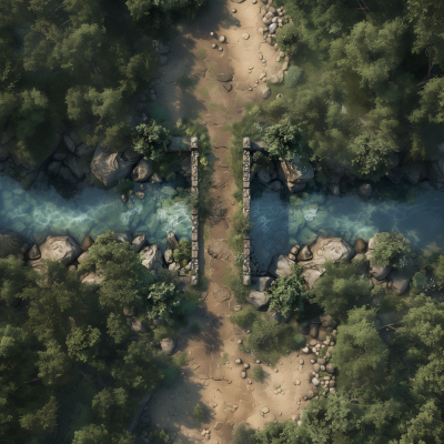 Top Down River Crossing Battlemap