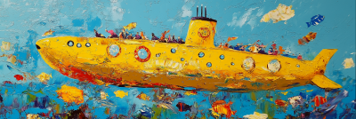 Yellow Submarine Surreal Knife Painting