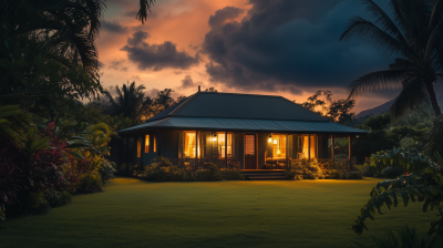 Big Island Home in Dramatic Lighting