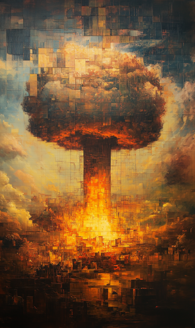 Mushroom Cloud Voxel Art