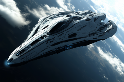 Futuristic Scifi Luxury Starship Warship