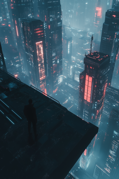 Futuristic Cityscape at Night