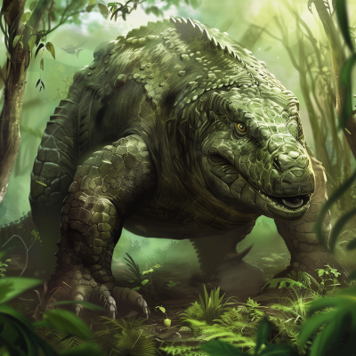 Enormous Lumbering Reptile Illustration