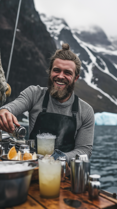 Icelandic Bartender on Boat