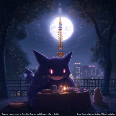 Gengar’s Picnic at Tokyo Tower