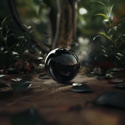 Black Shiny Glass Ball