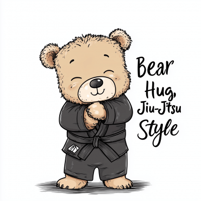 Cute Cartoon Bear in a Jiu