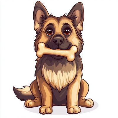 Cartoon German Shepherd