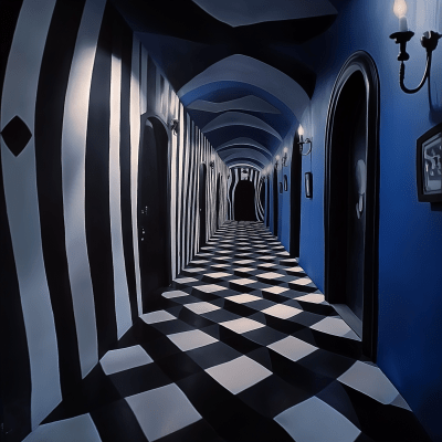 Tim Burton style hallway