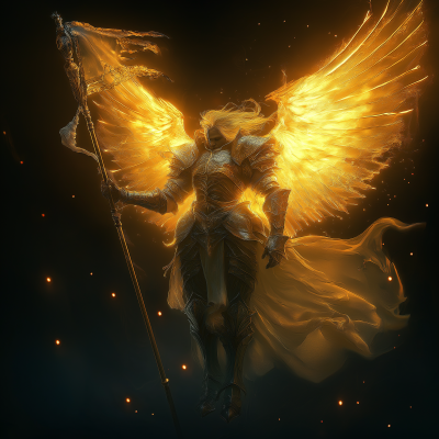 Glowing Angel with Flag