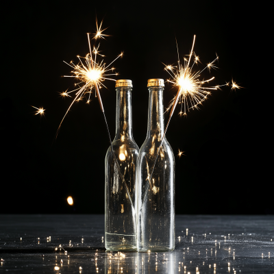 Bottle Sparklers in 8K Resolution