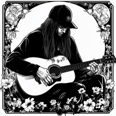 Acoustic Guitarist Tarot Card Design