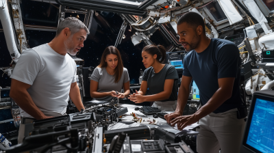 Astronaut Meeting in Space Station