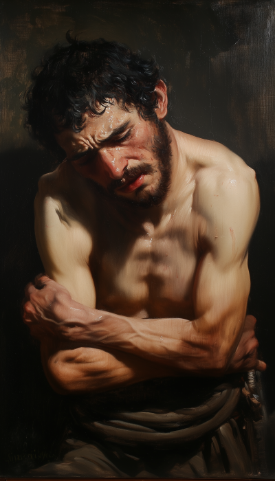 Baroque Style Crying Man