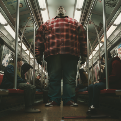 Giant Man in Subway Train