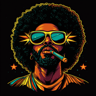 Disco Afro Man Illustration