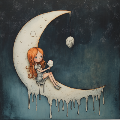 Moon Girl with Ice Cream