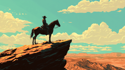 Outlaw on Horse on Mountain