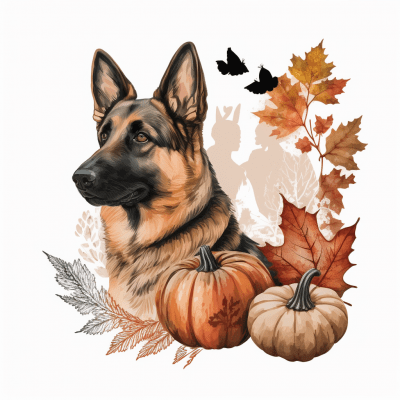 German Shepherd Fall Design